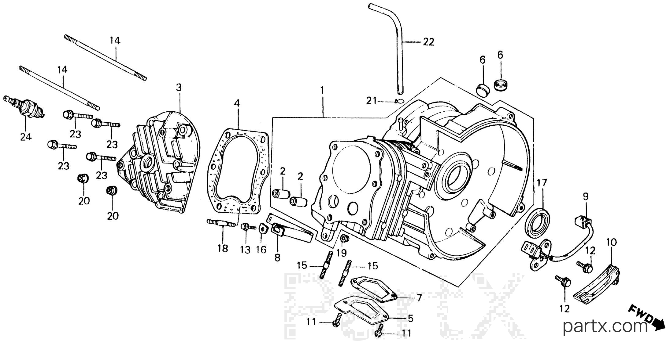 Honda EM500K1 A - CYLINDER