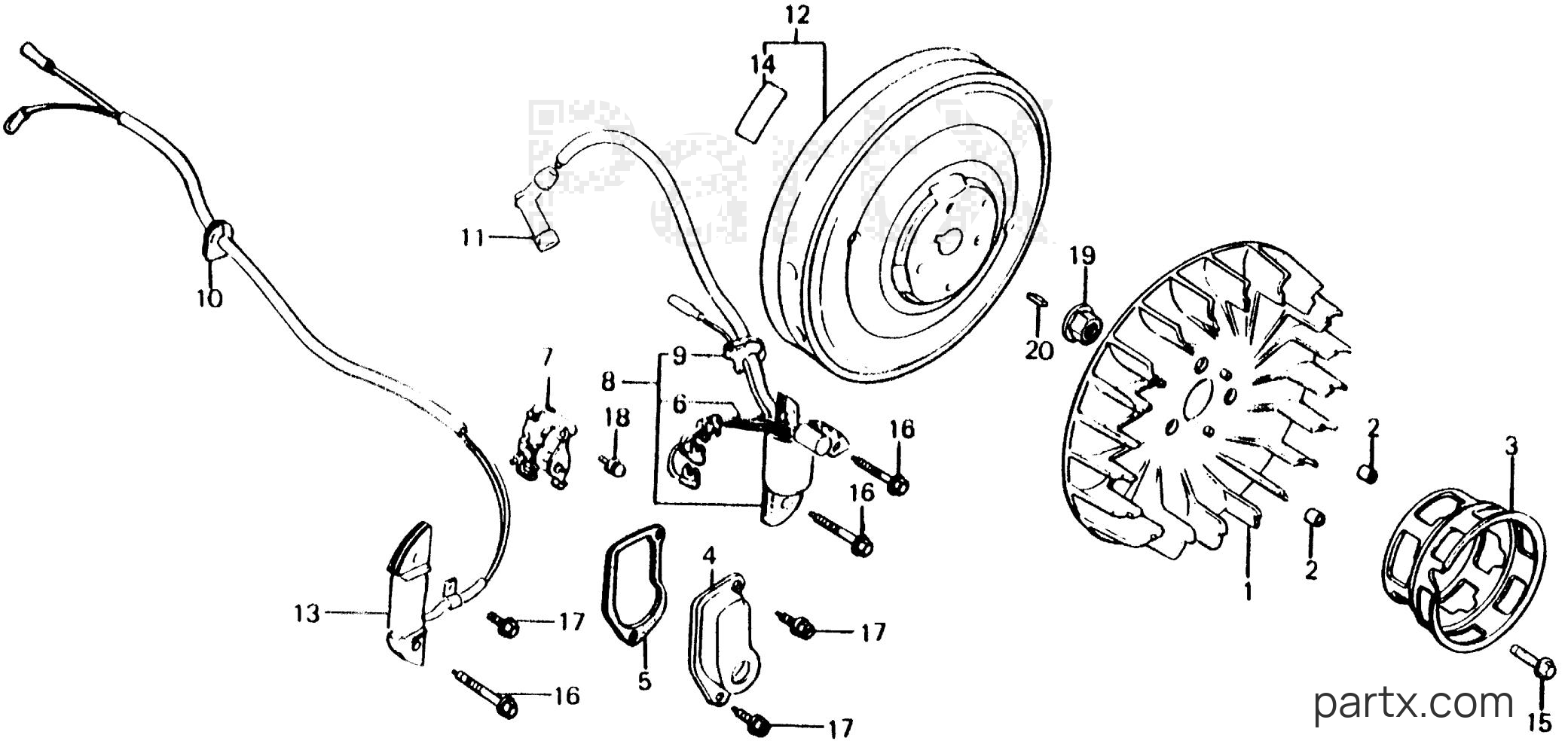 Honda EG1400Z A - FLYWHEEL - POINTS