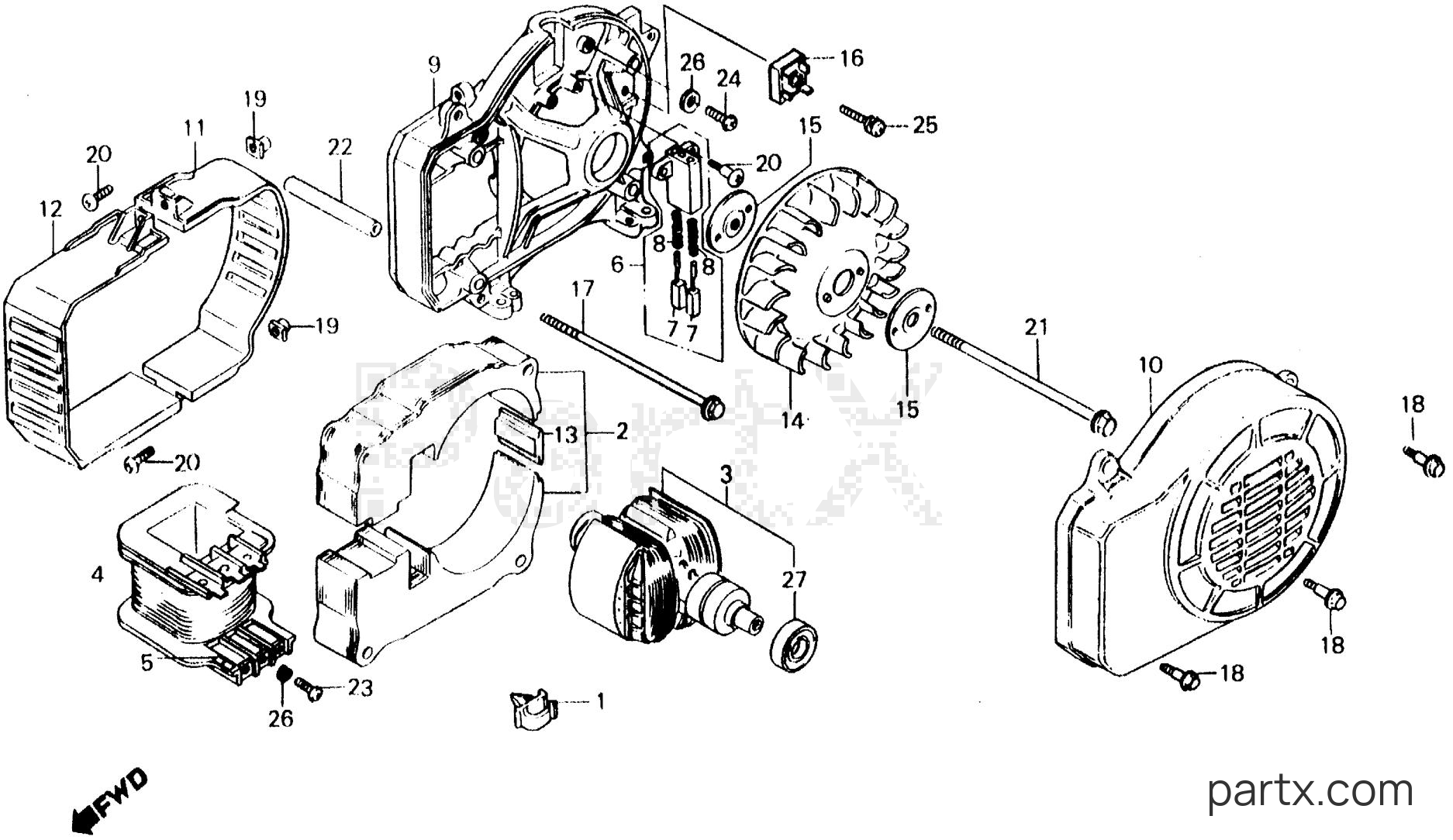 Honda EG2200Z A - ROTOR - STATOR
