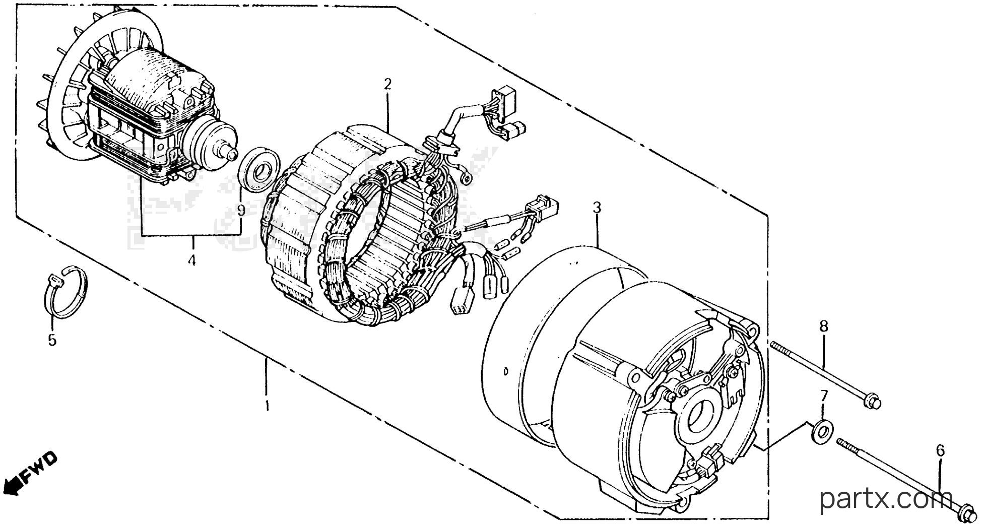 Honda EX800 A - ALTERNATOR