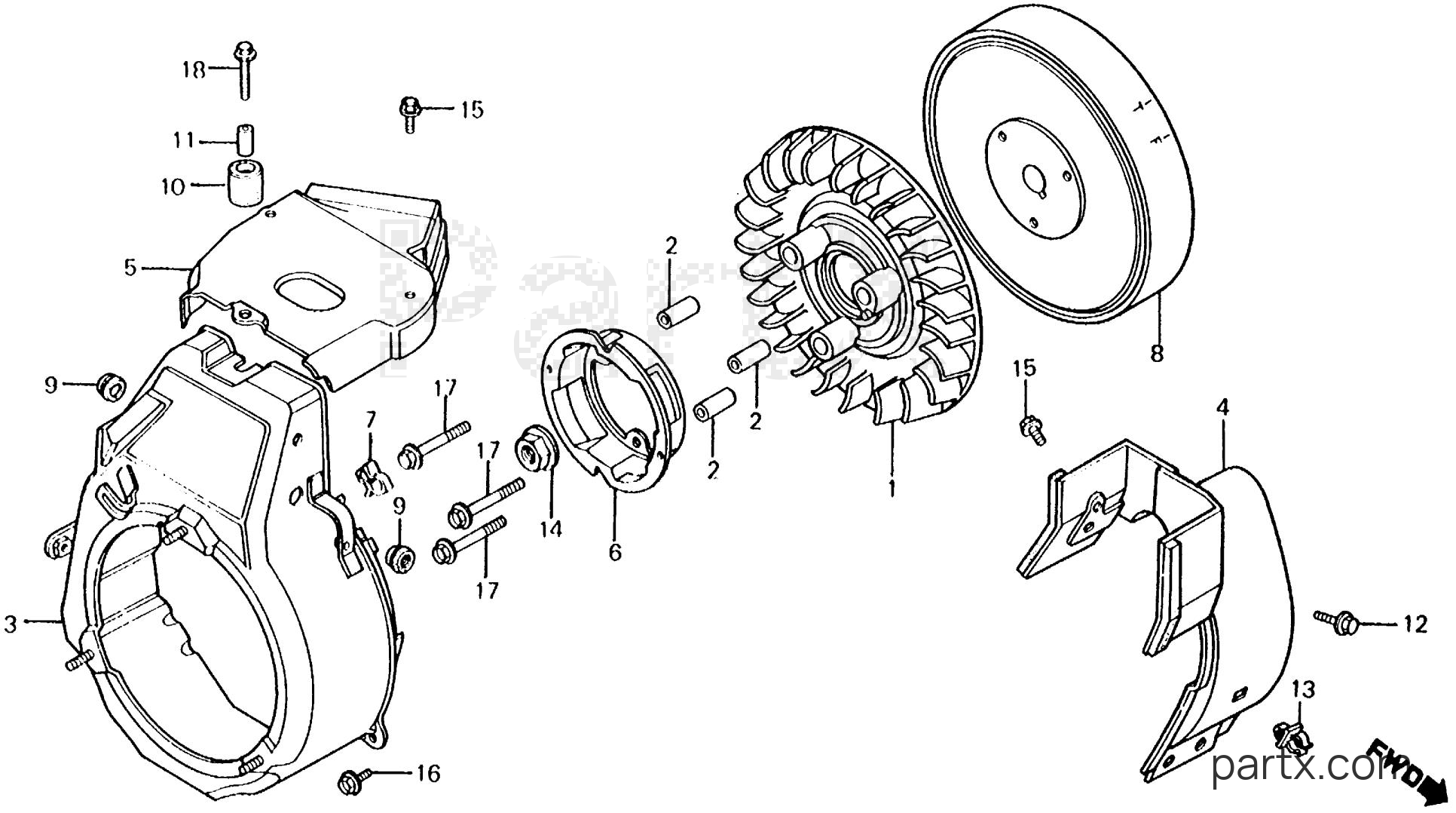Honda EX800 A - COOLING FAN