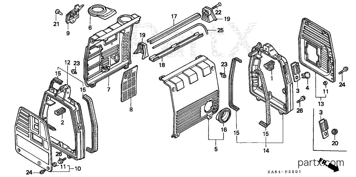 Honda EM650 A - EM650 FRONT COVER
