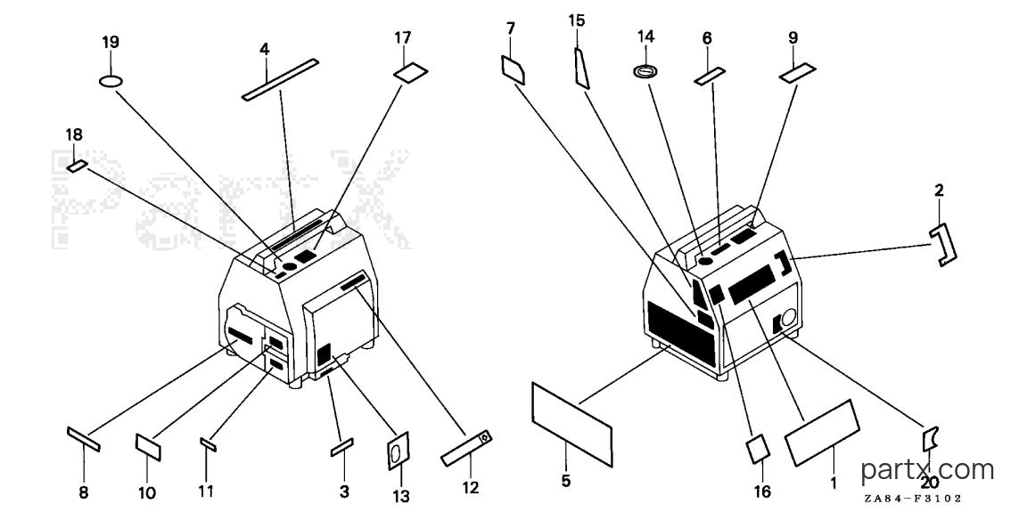Honda EM650 A - EM650 LABELS
