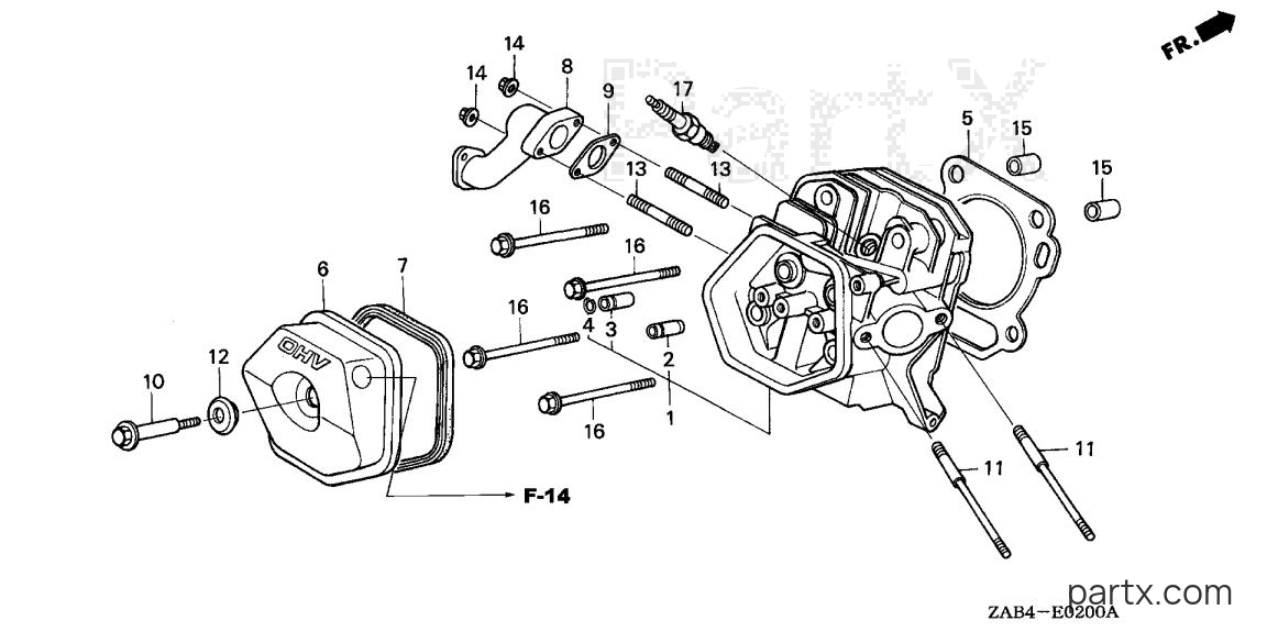 Honda EM6000GP A - CYLINDER HEAD