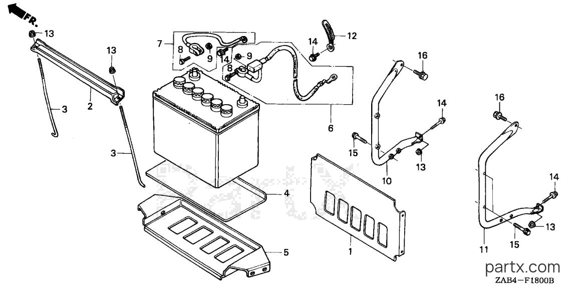 Honda EM6000GP A - BATTERY TRAY
