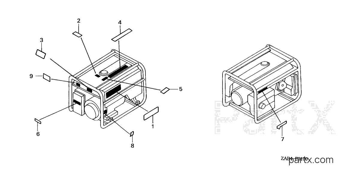 Honda EM6000GP A - LABELS