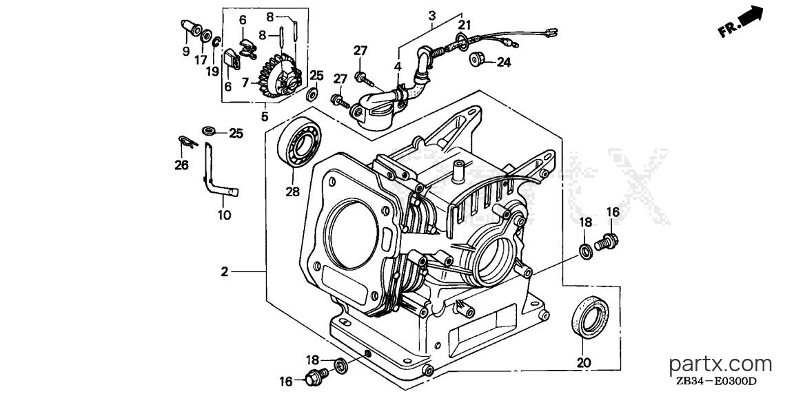 Honda EM1800XK1 A/B - CYLINDER