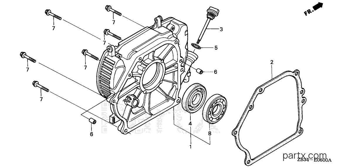 Honda EB2500XK1 AG/D - CRANKCASE COVER