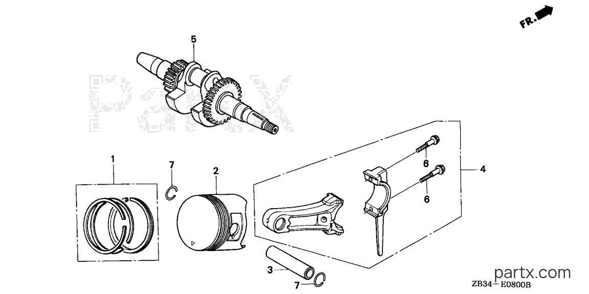 Honda EM2500XK1 A/A - PISTON - CRANKSHAFT