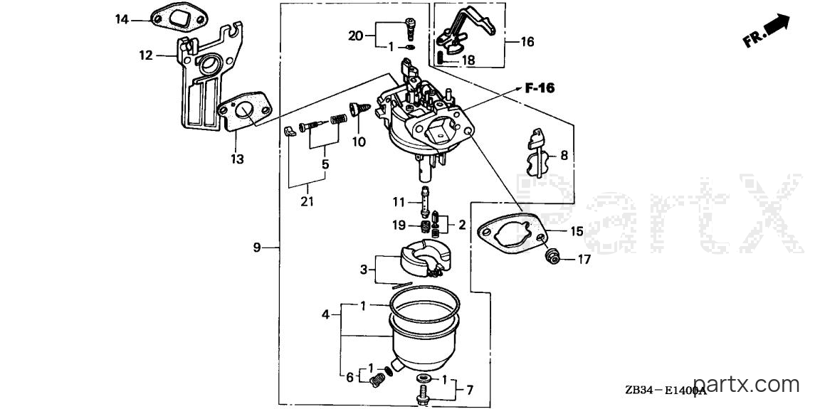 Honda EM1600X A - CARBURETOR