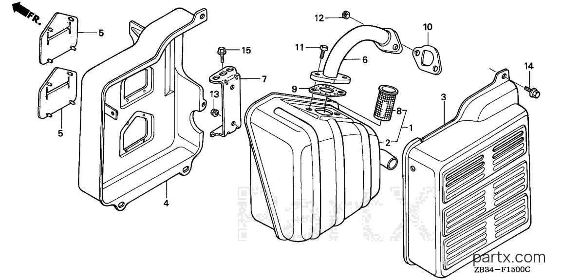 Honda EB2500XK1 AG/A - MUFFLER