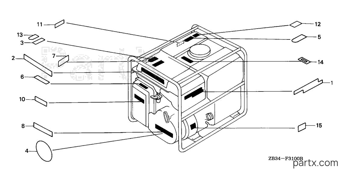 Honda EM2500XK1 A/A - LABELS