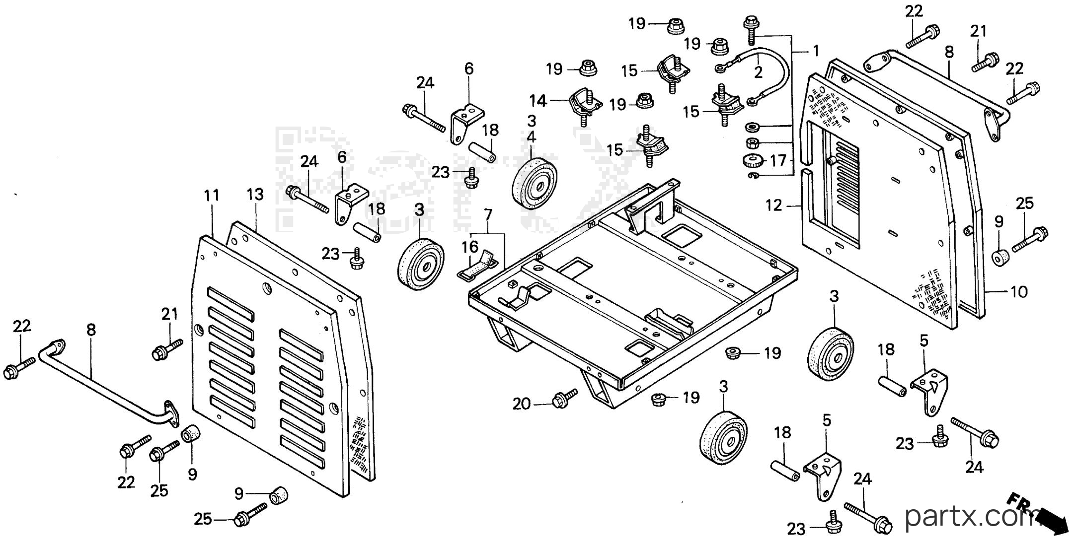 Honda EX2200 A - SIDE PANEL - LOWER FRAME