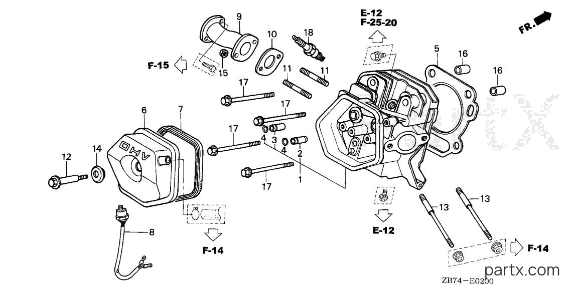 Honda EX3300S A - CYLINDER HEAD