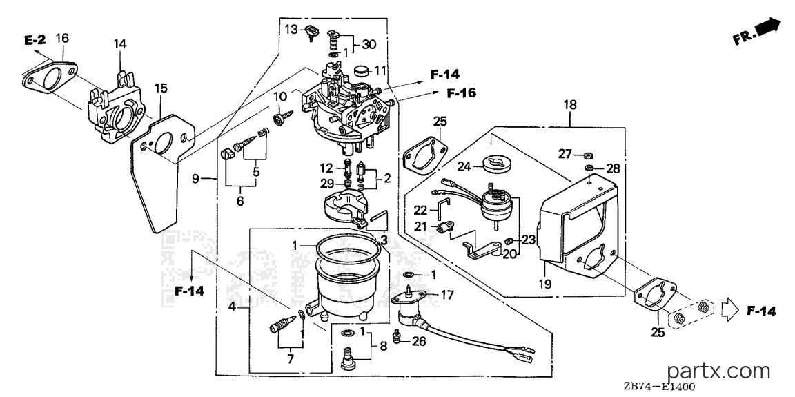 Honda EX3300S A - CARBURETOR