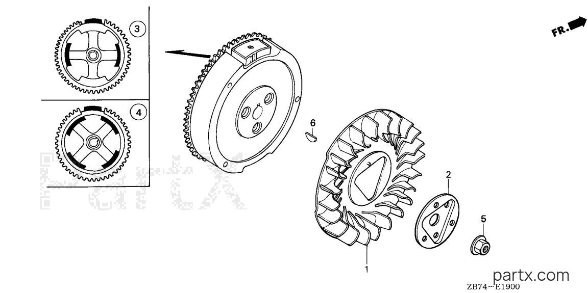 Honda EX3300SK1 A - FLYWHEEL