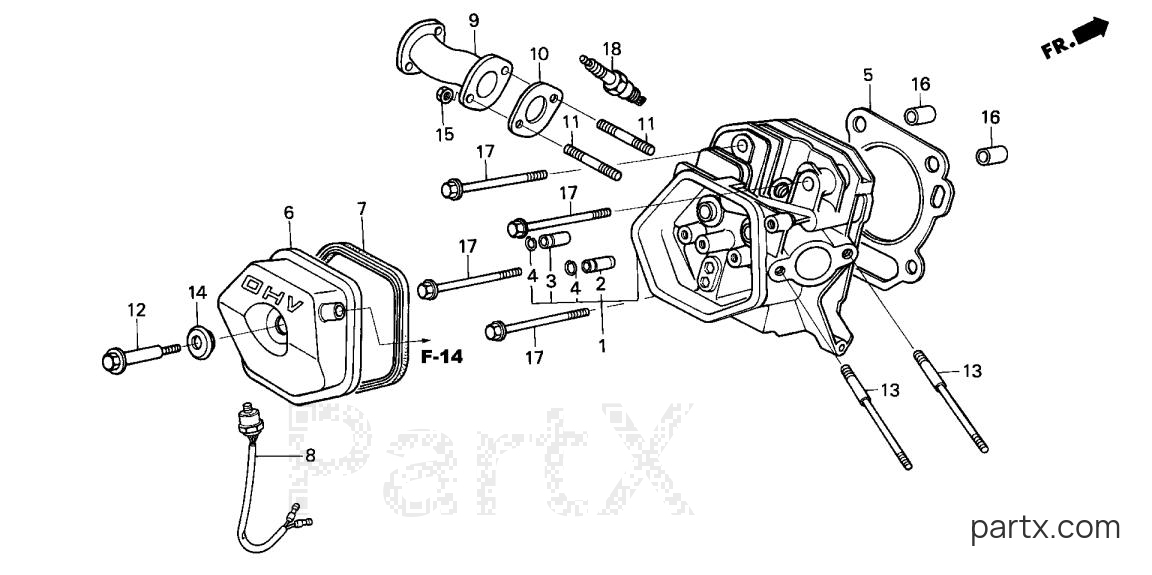 Honda EX4500SK1 A - CYLINDER HEAD
