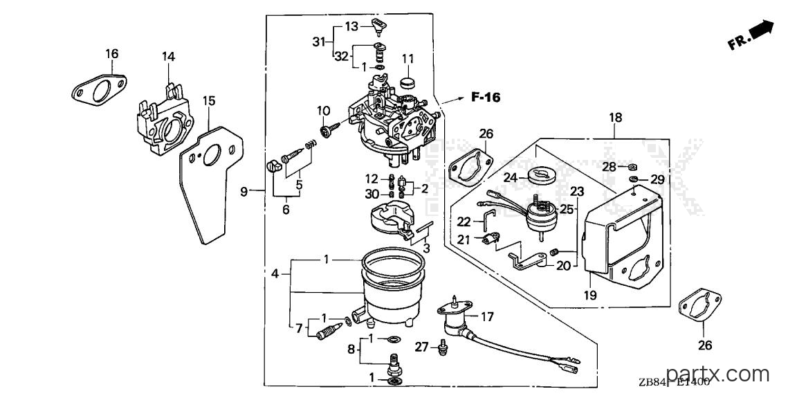 Honda EX4500SK1 A - CARBURETOR