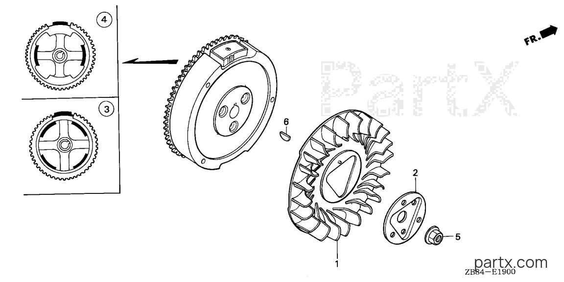 Honda EX4500SK1 A - FLYWHEEL