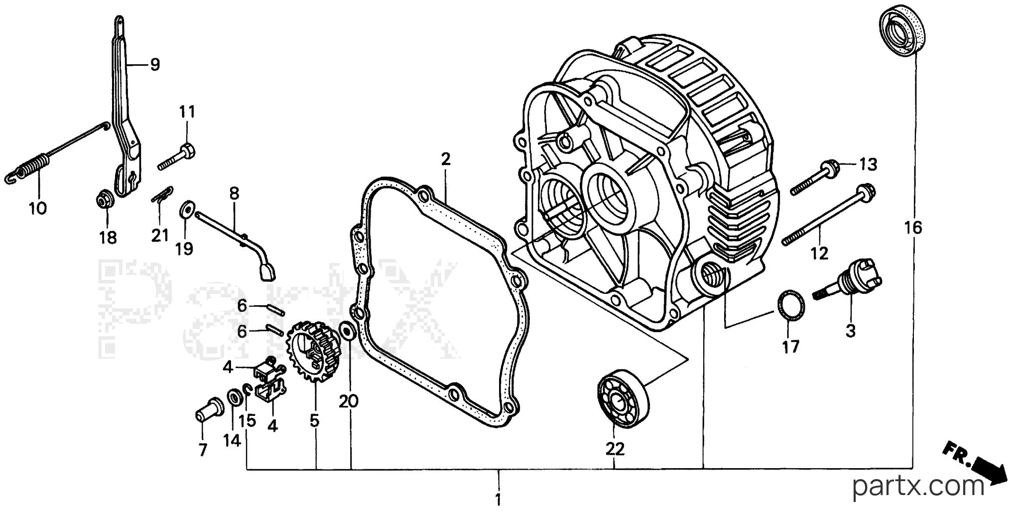 Honda EX1000 A2 - CRANKCASE COVER