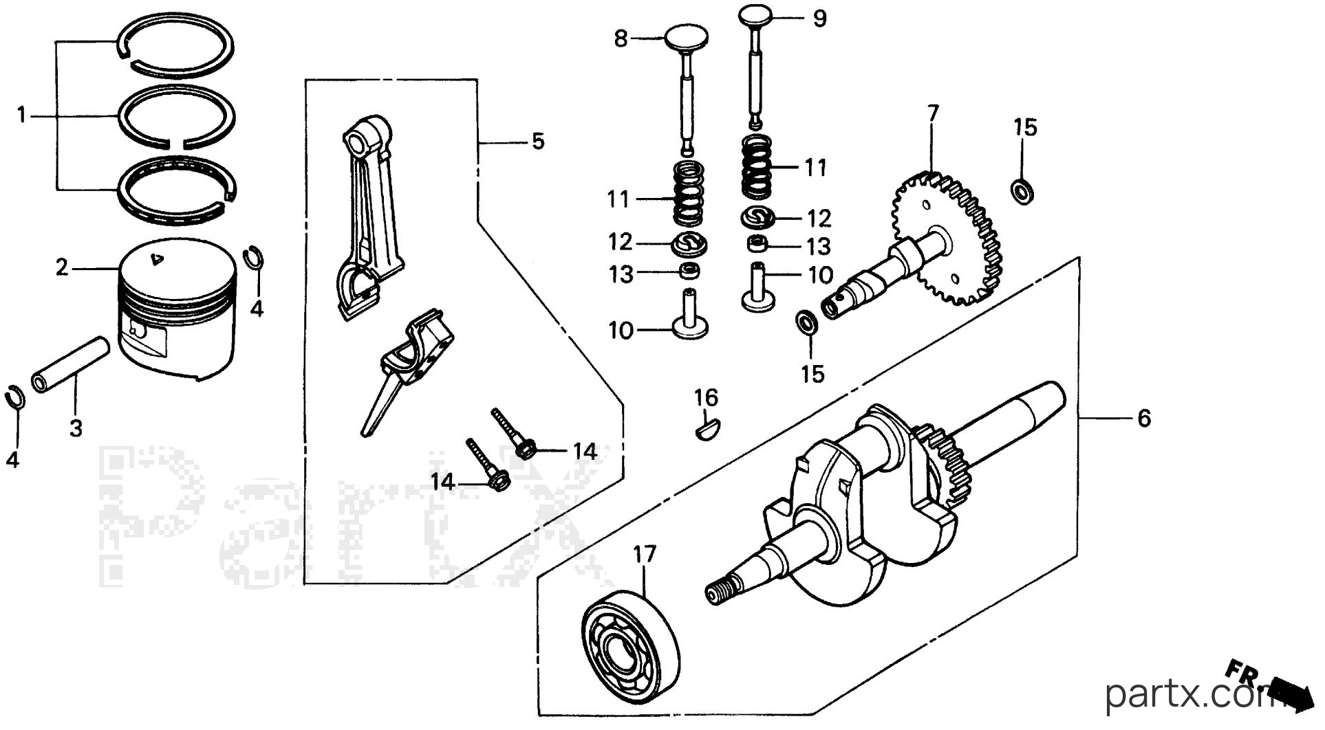 Honda EX1000 A2 - PISTON - CRANKSHAFT