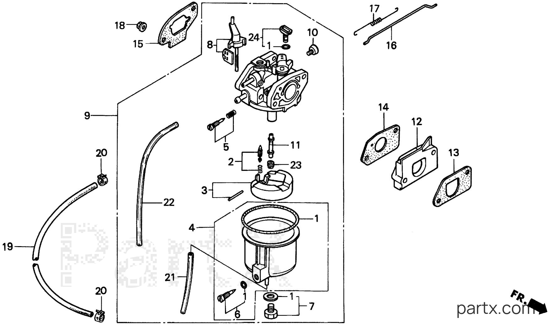 Honda EX1000 A - CARBURETOR