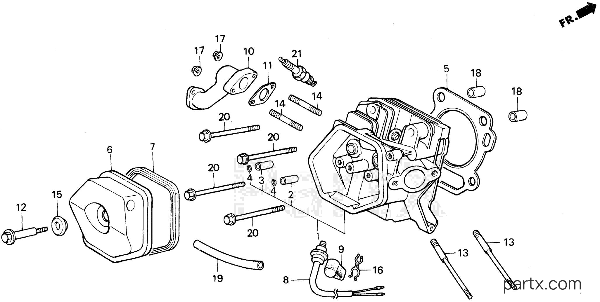 Honda EB5000X A - CYLINDER HEAD