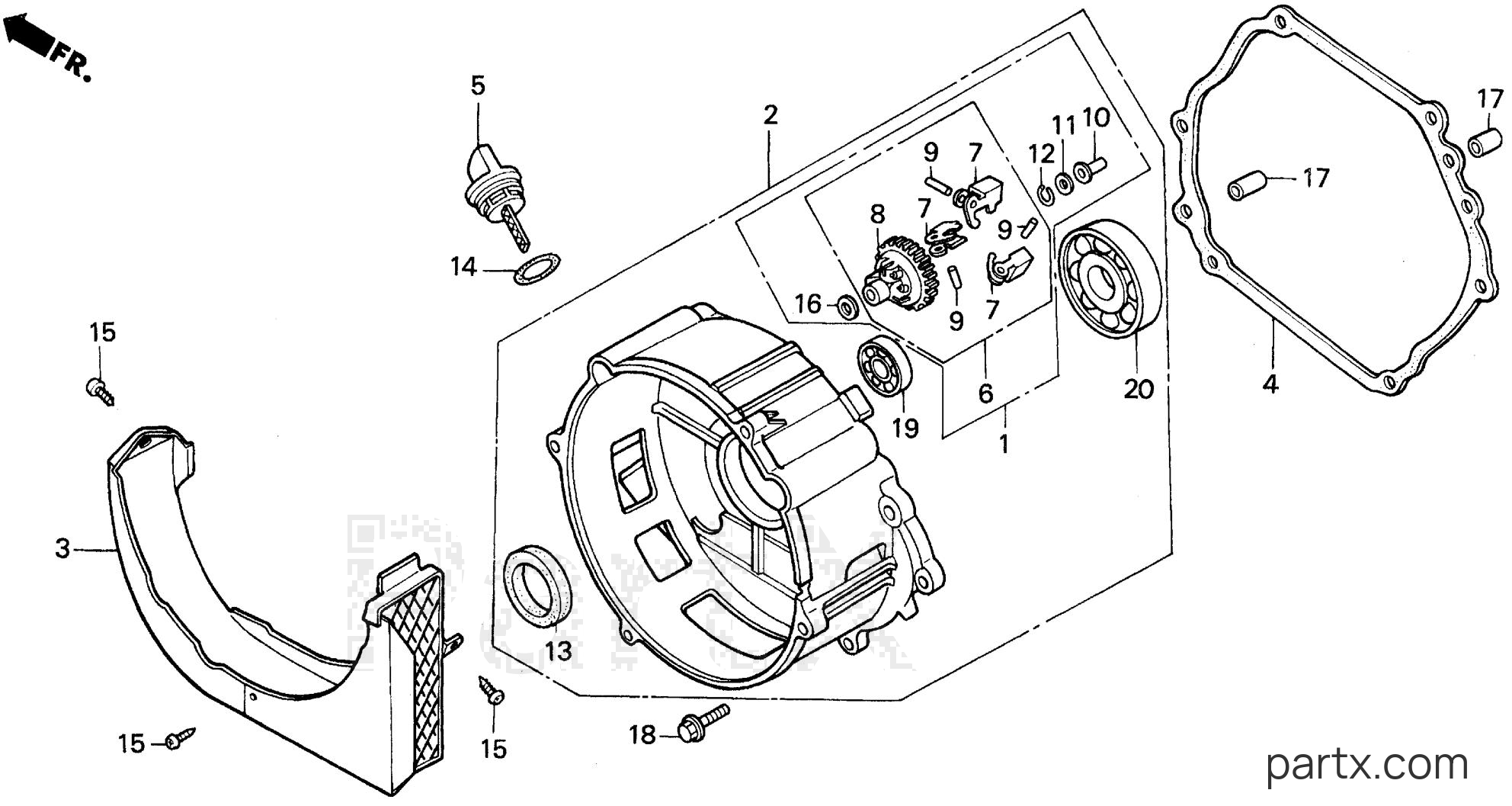 Honda EG5000X AR - CRANKCASE COVER