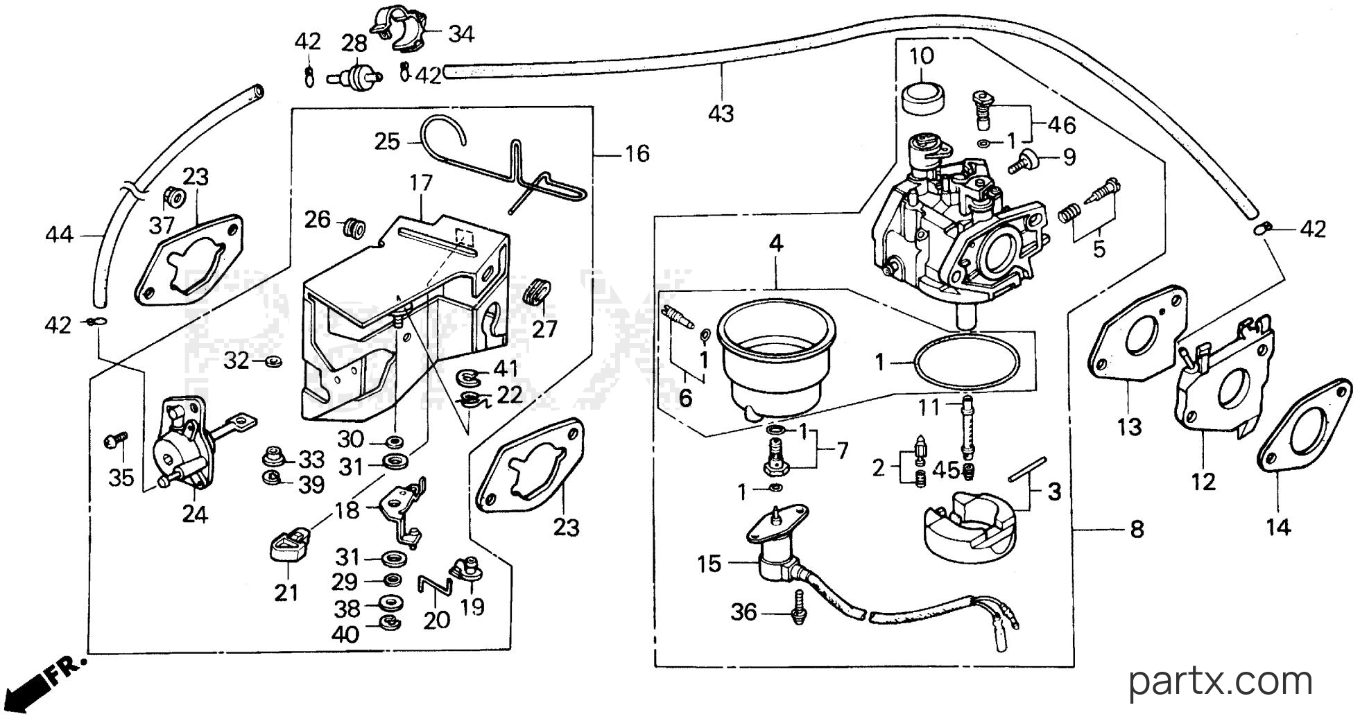 Honda EB5000X A - EM/EB CARBURETOR