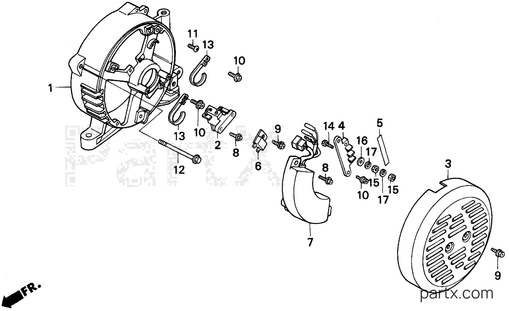Honda EM5000X A - REAR HOUSING