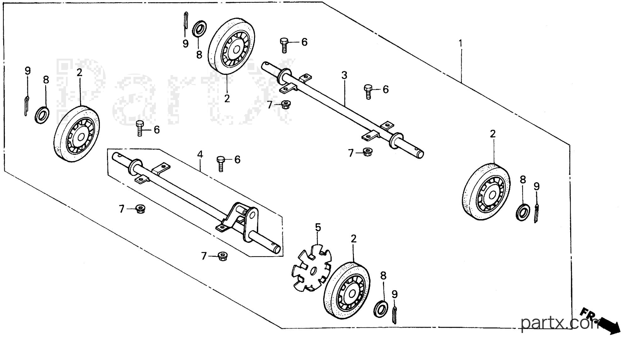 Honda EB5000X A - EM/EB WHEEL (4-WHEELS)