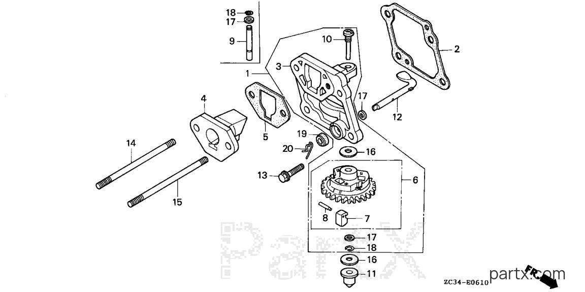 Honda EX350 A - CRANKCASE COVER