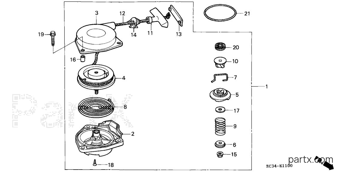 Honda EX350 A - RECOIL STARTER