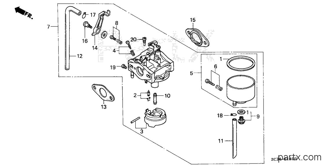 Honda EX350 A - CARBURETOR