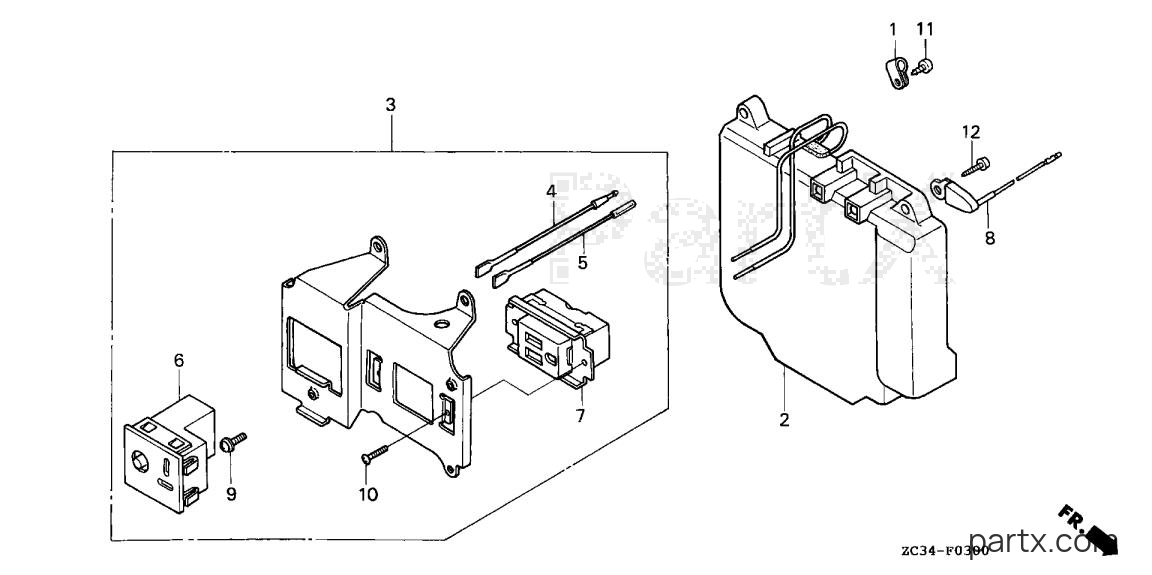 Honda EX350 A - RECEPTACLE PANEL