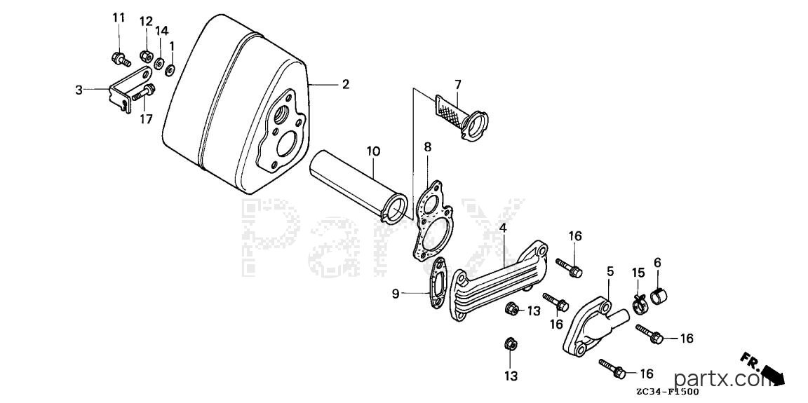 Honda EX350 A - MUFFLER