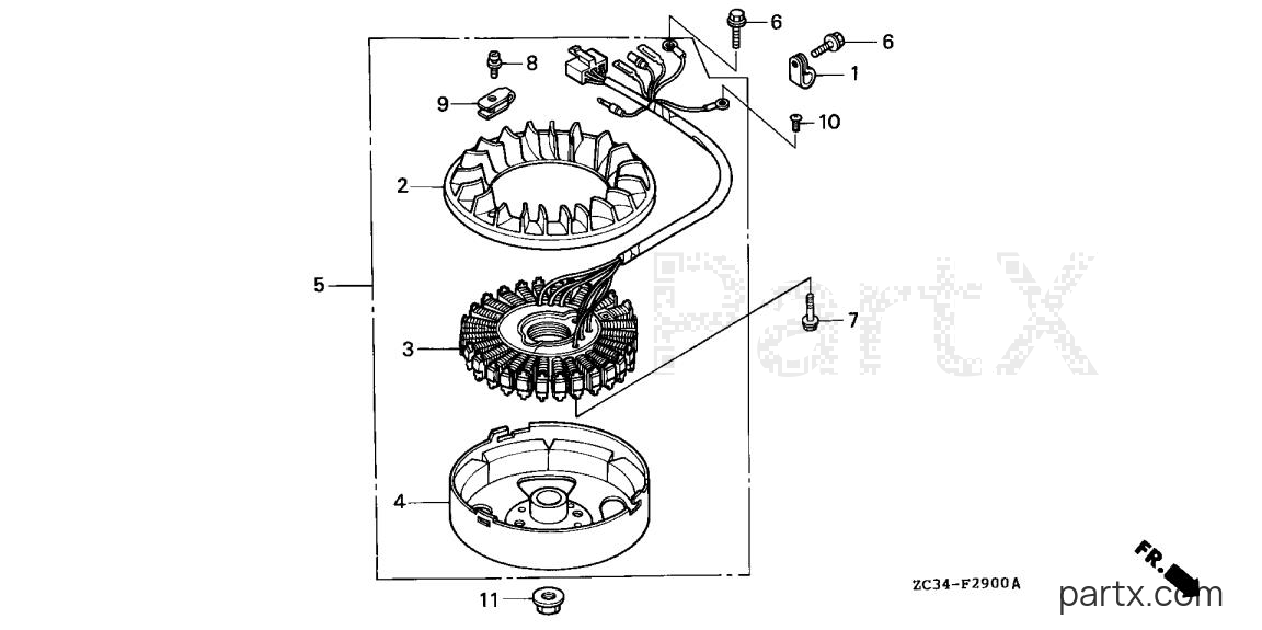 Honda EX350 A - ALTERNATOR