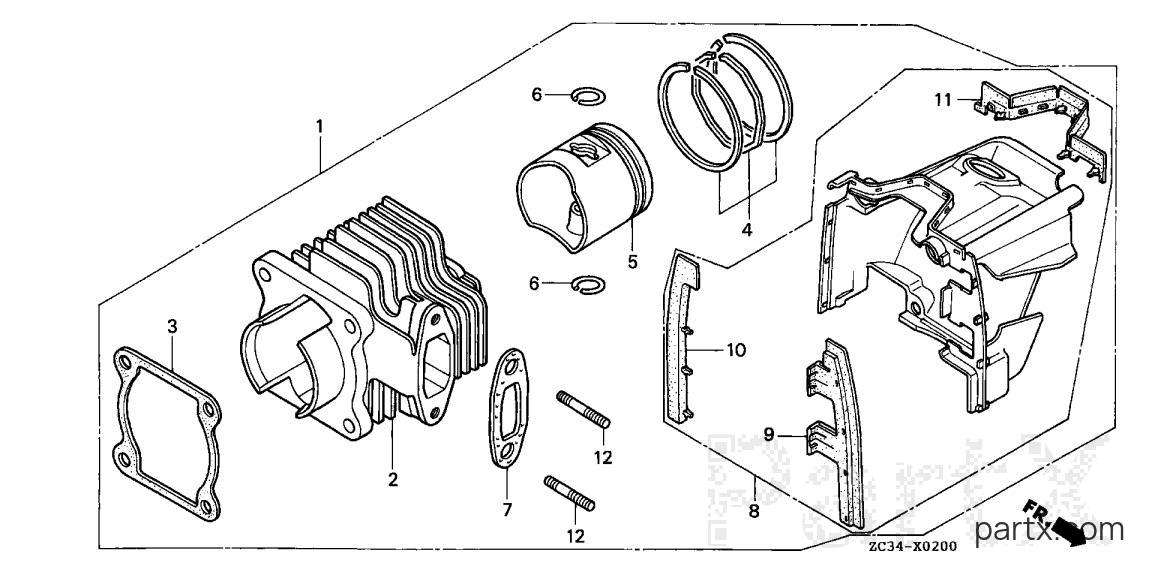 Honda EX350 A - CYLINDER KIT
