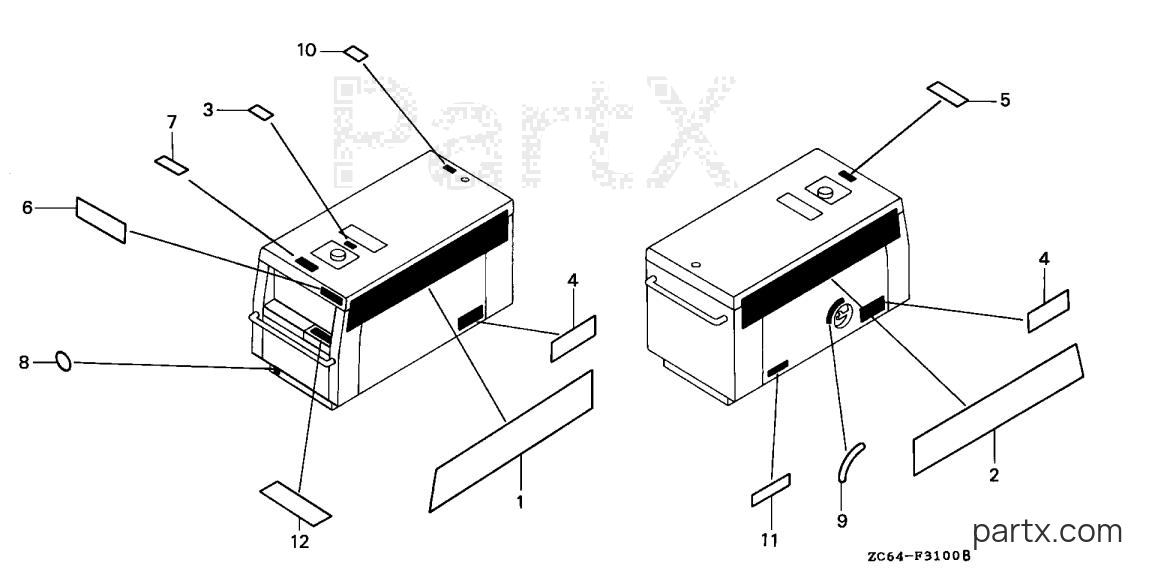 Honda EB12D A - LABELS