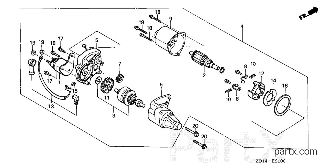 Honda EB6500SX A - STARTER MOTOR