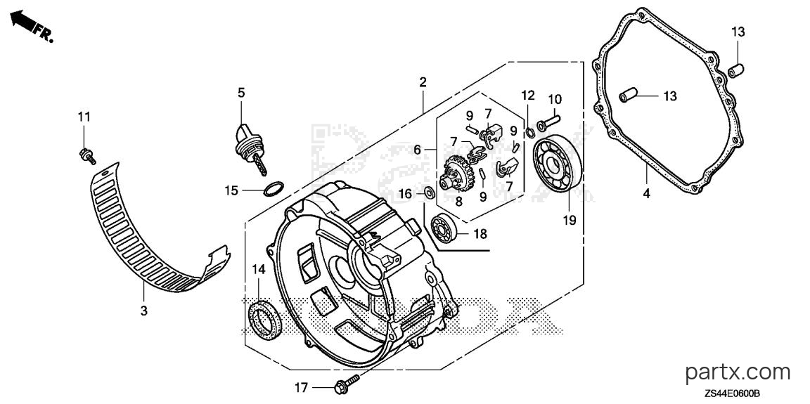 Honda EZ5000 A - CRANKCASE COVER