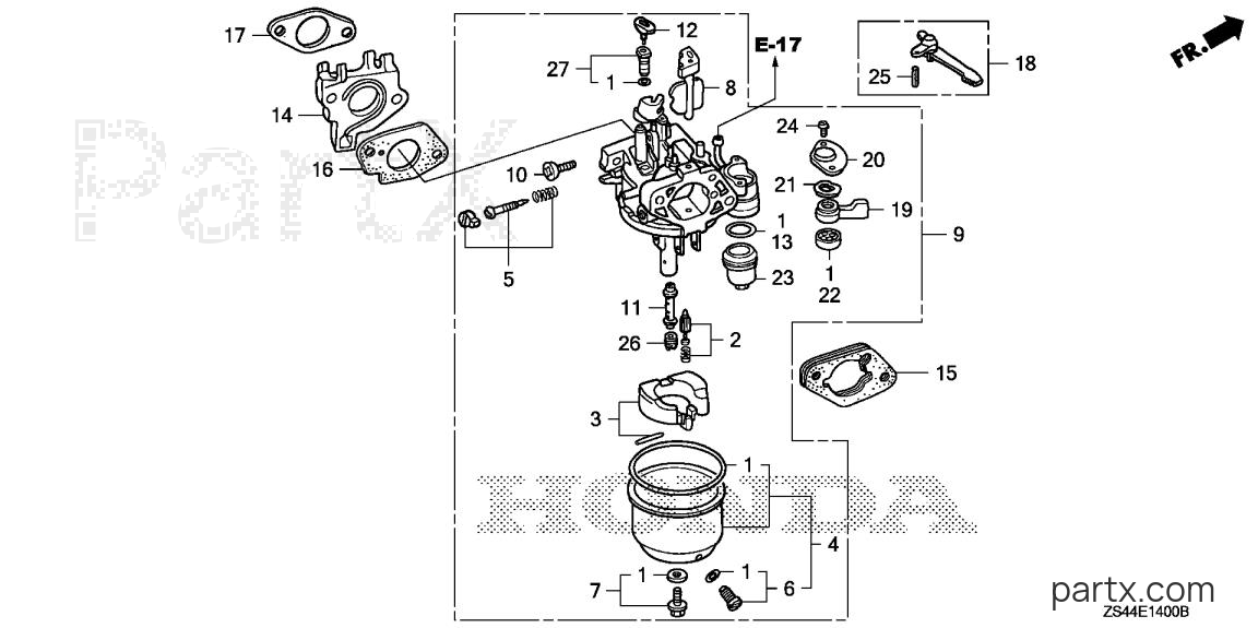Honda EZ5000 A - CARBURETOR