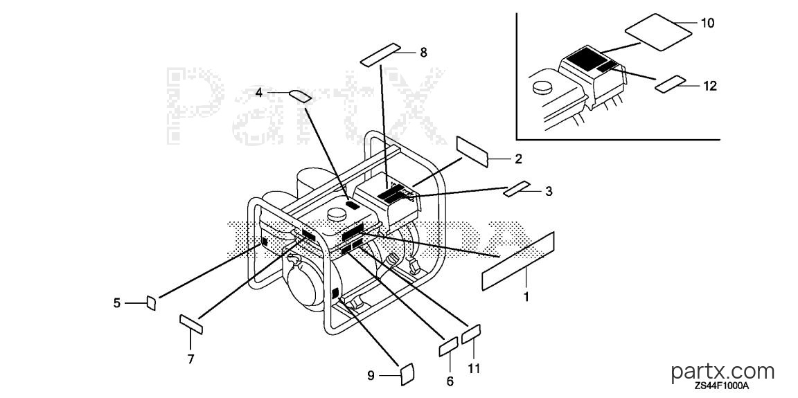 Honda EZ5000 A - LABELS