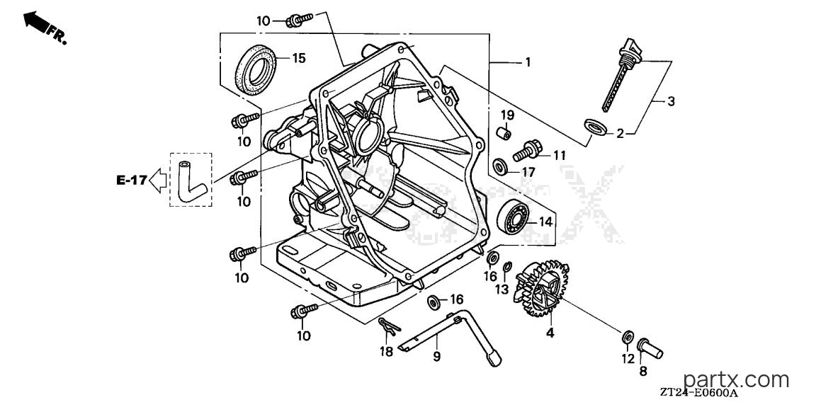 Honda EN2500 AN - CRANKCASE COVER