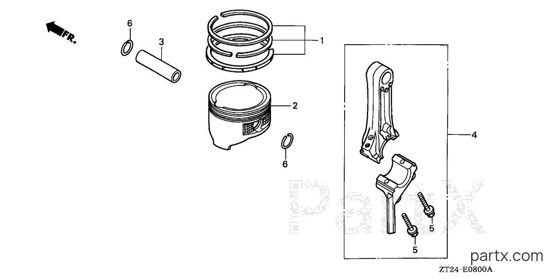 Honda EN2500 AN - PISTON - CONNECTING ROD
