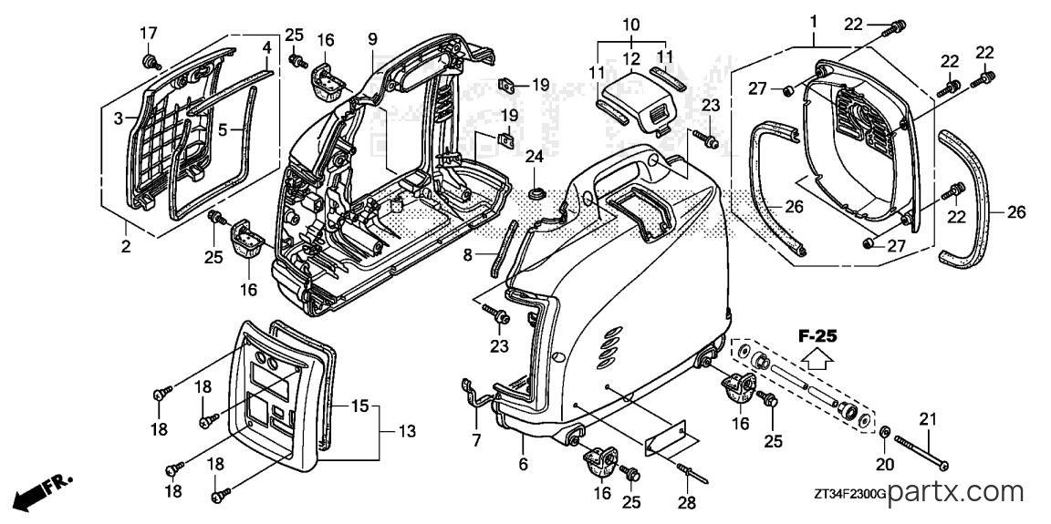 Honda EU1000I AC - FRONT COVER - SIDE COVER
