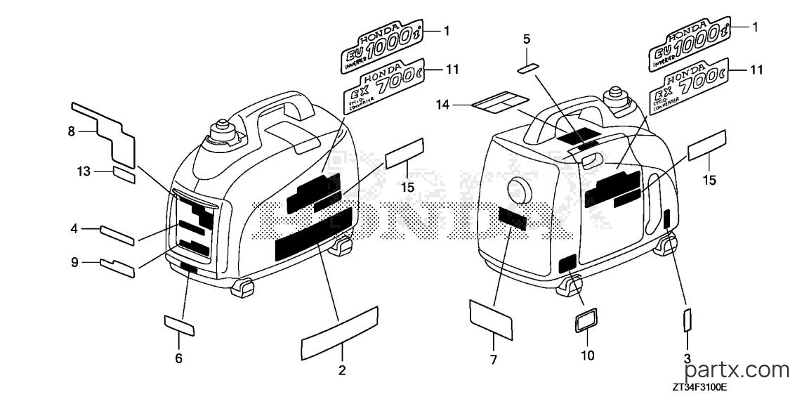 Honda EU1000I AN - LABELS