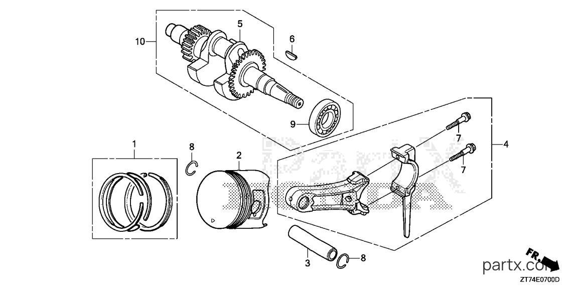 Honda EU3000IS AN - PISTON - CRANKSHAFT