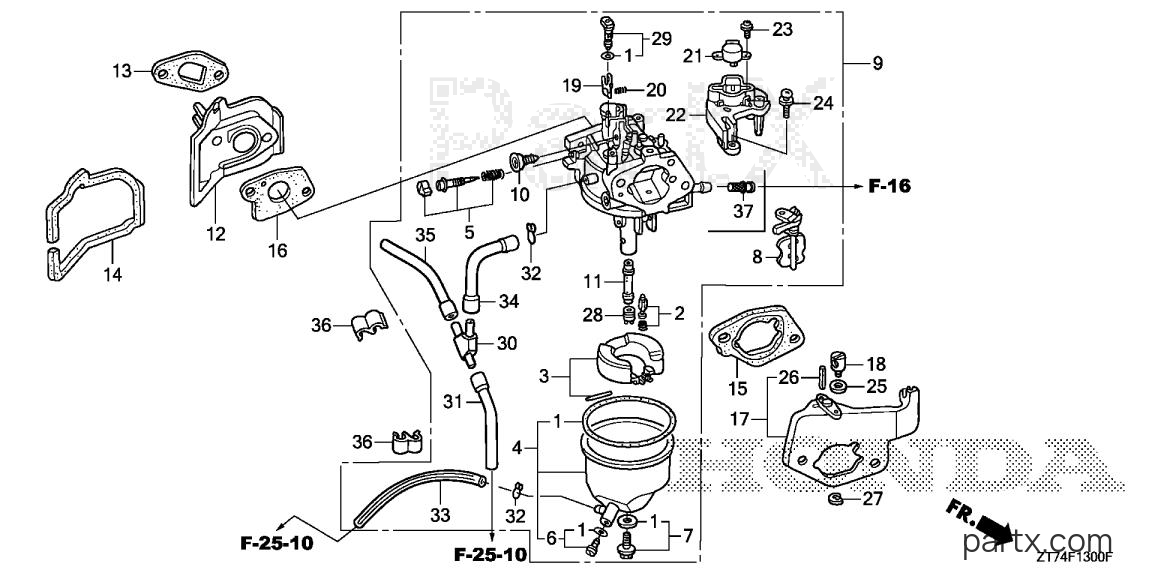 Honda EU3000IS1 AG - CARBURETOR