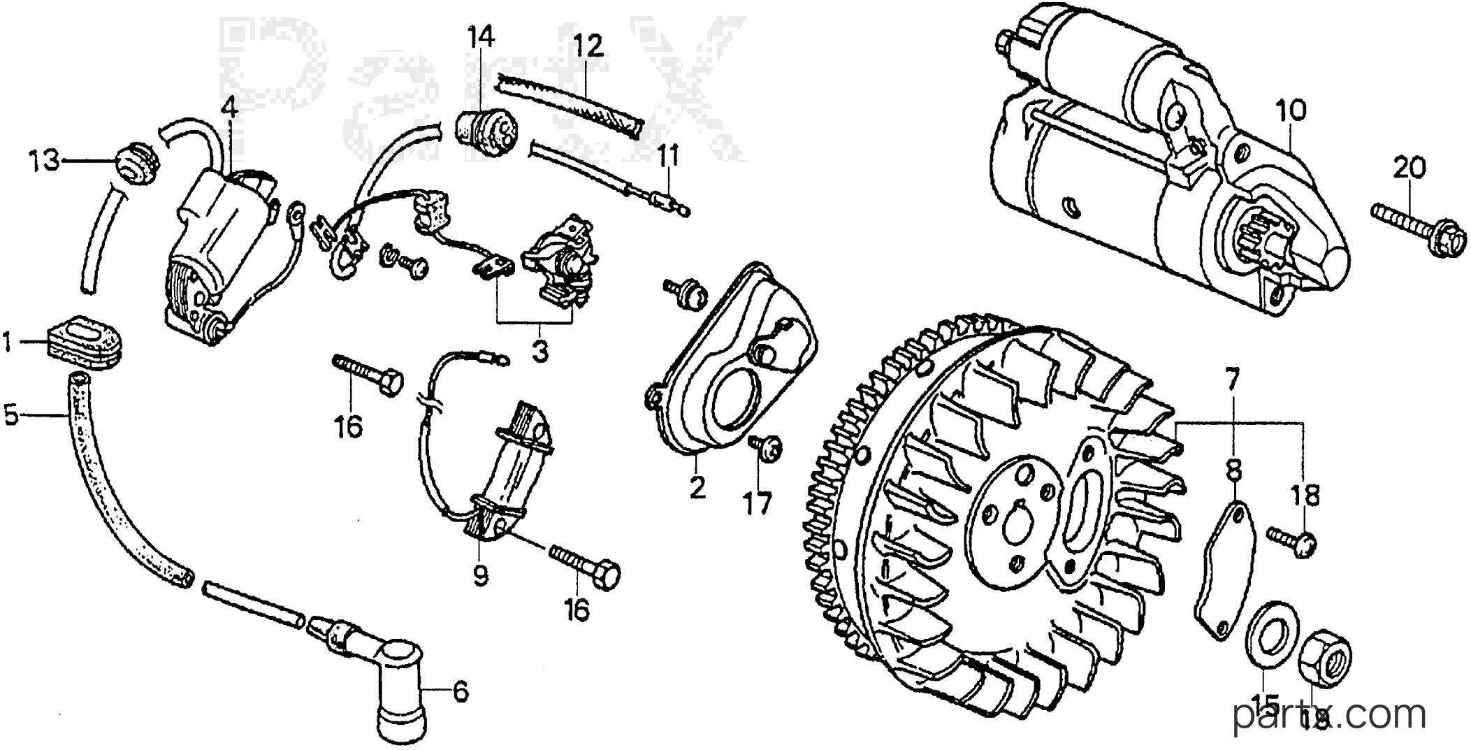 Honda ES3500 A - FLYWHEEL - POINTS